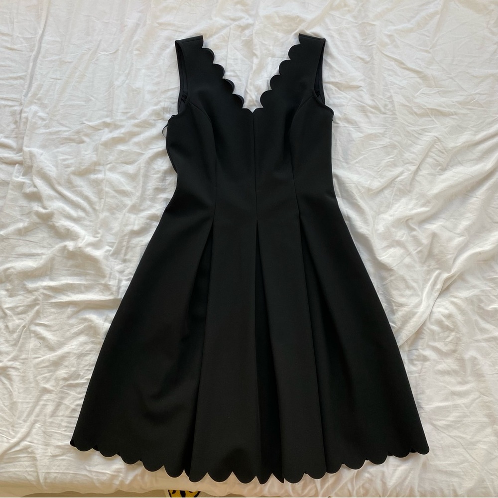 Banana Republic Scallop Trim Black Dress